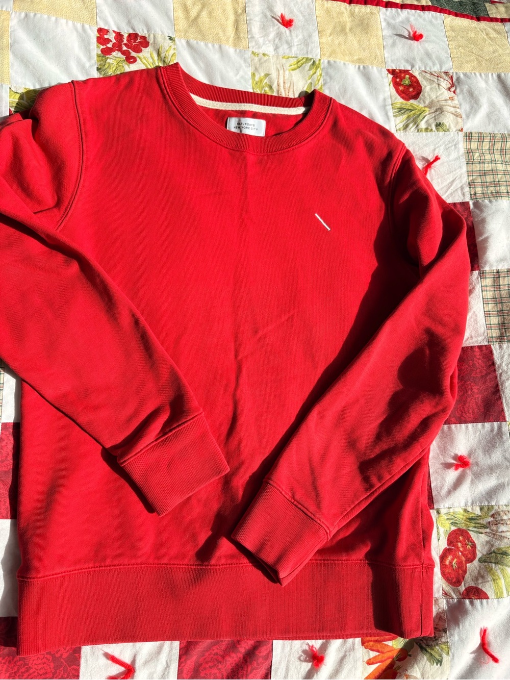 Saturdays New York City Bright Red Crewneck Sweater